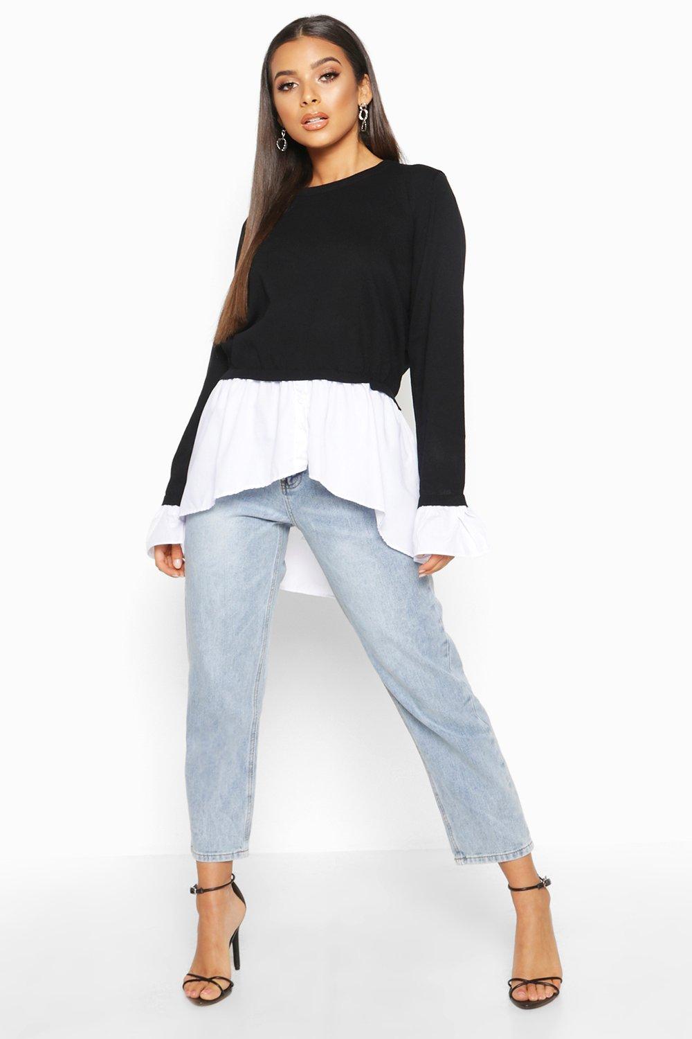 Knitted 2 In 1 Shirt Jumper